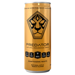 Predator Endurace Gold - Apple Peach - Adaptogens: Rhodiola Rosea, Leuzea Root, Suma Root - No Sugar and No caffeine -12-pack