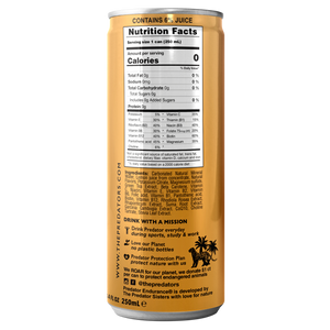 Predator Endurace Gold - Apple Peach - Adaptogens: Rhodiola Rosea, Leuzea Root, Suma Root - No Sugar and No caffeine -12-pack