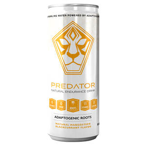 Predator Endurace White - Mangosteen Blackcurrant - Adaptogens: Rhodiola Rosea, Leuzea Root and Suma Root - No caffeine and No sugar - 12-pack