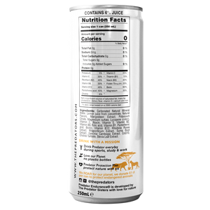 Predator Endurace White - Mangosteen Blackcurrant - Adaptogens: Rhodiola Rosea, Leuzea Root and Suma Root - No caffeine and No sugar - 12-pack