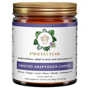 Ground Adaptogen Coffee - Mushrooms and Adaptogens - Chicorei Root, Reishi, Lions Mane, Chaga, Ashwagandha - Free of Caffeine